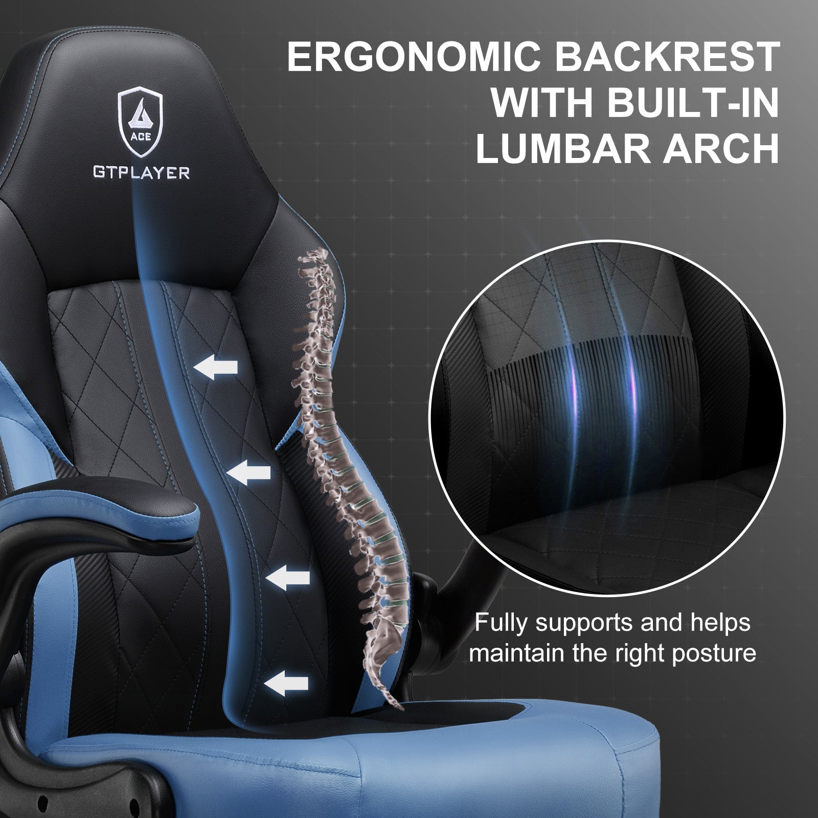 Premium Ergonomic Racing Gaming Chair with Adjustable Lumbar Support & Recline