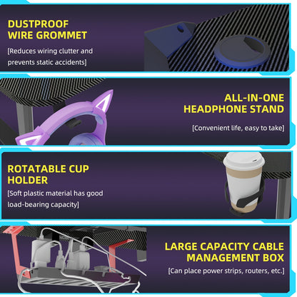 WISFOR RGB LED Gaming Desk
