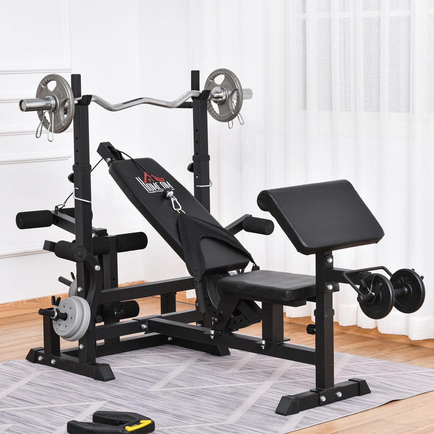 NovaFit Body Weight Rack With Bench Press Chest Fly Preacher Curl