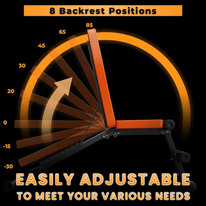 Naspaluro Adjustable Weight Bench 7 Position Folding Home Gym