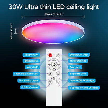 Smart RGB LED Ceiling Light (WiFi & Wireless)