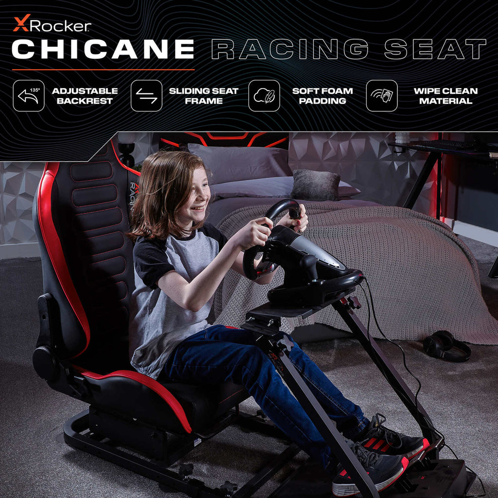 X Rocker Chicane Racing Sim Cockpit Gaming Chair - Ergonomic Adjustable Comfort