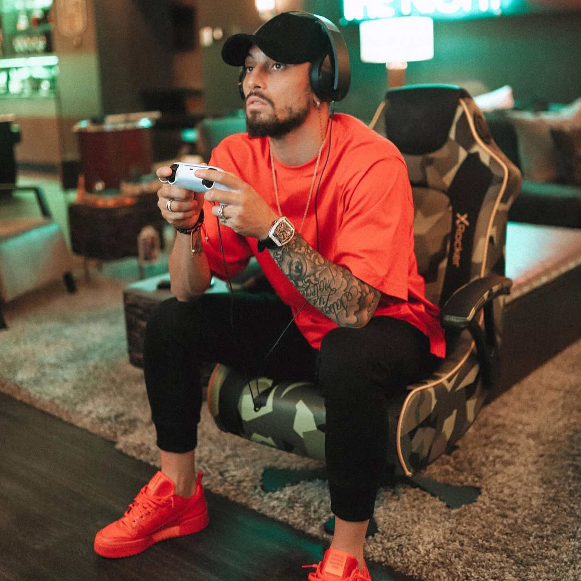 X Rocker Covert Ops 2.1 Audio Gaming Chair Console Immersion Black Green