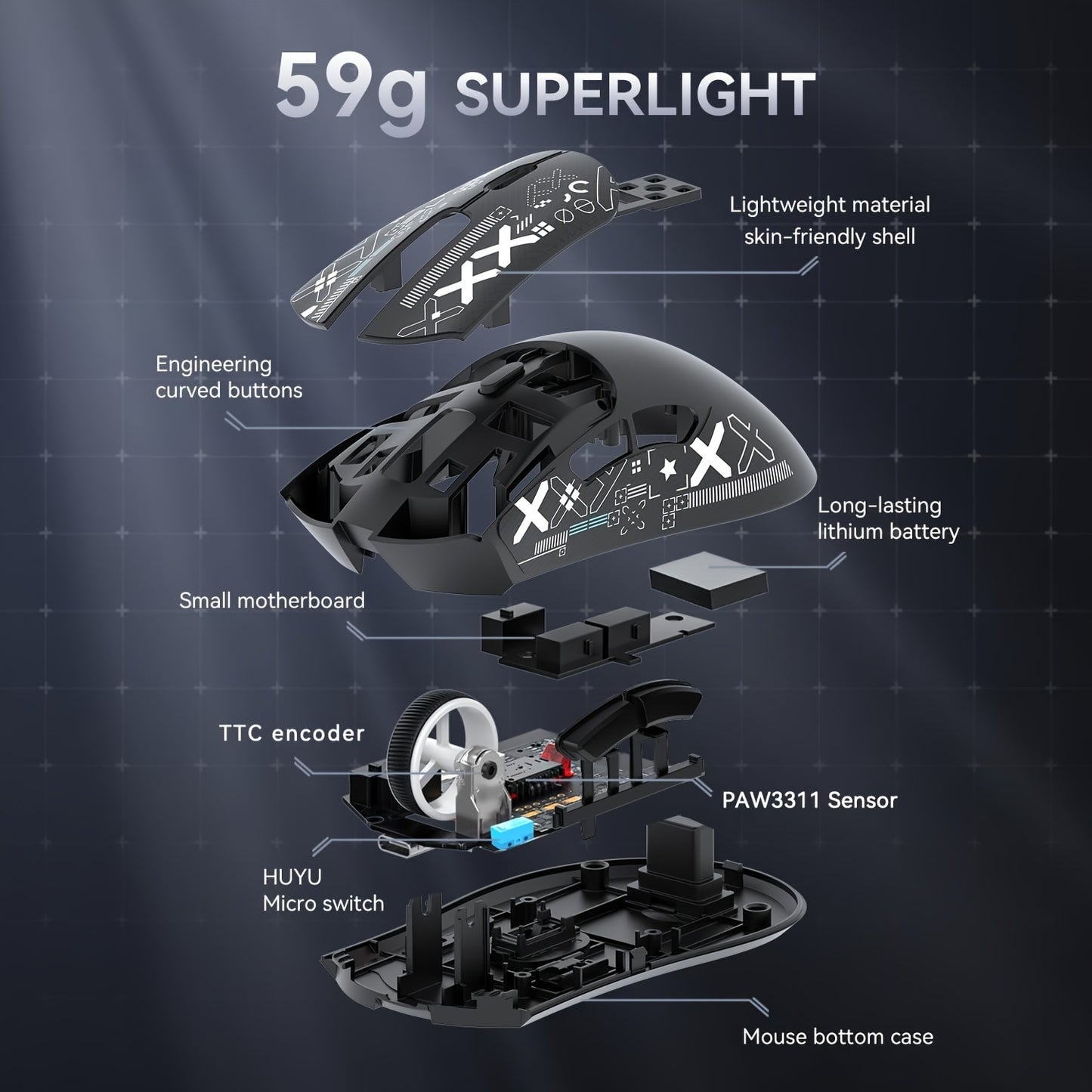 Attack Shark R1 Superlight Mouse With Tape