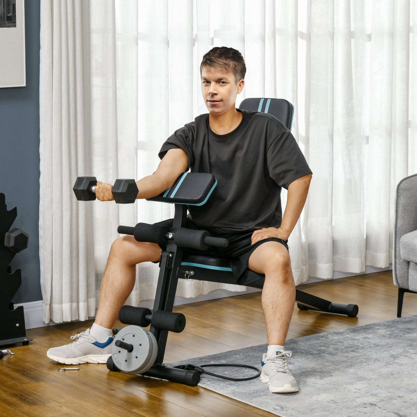 NovaFlex Foldable Adjustable Weight Bench Incline Decline Ab Bench