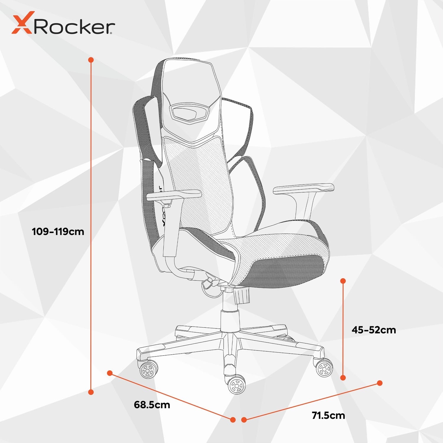 X Rocker Drogon Ergonomic PC Gaming Chair with 3D Adjustable Armrests Red