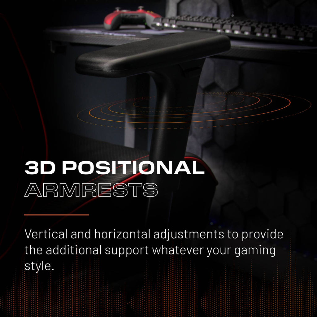 X Rocker Drogon Ergonomic PC Gaming Chair with 3D Adjustable Armrests Red