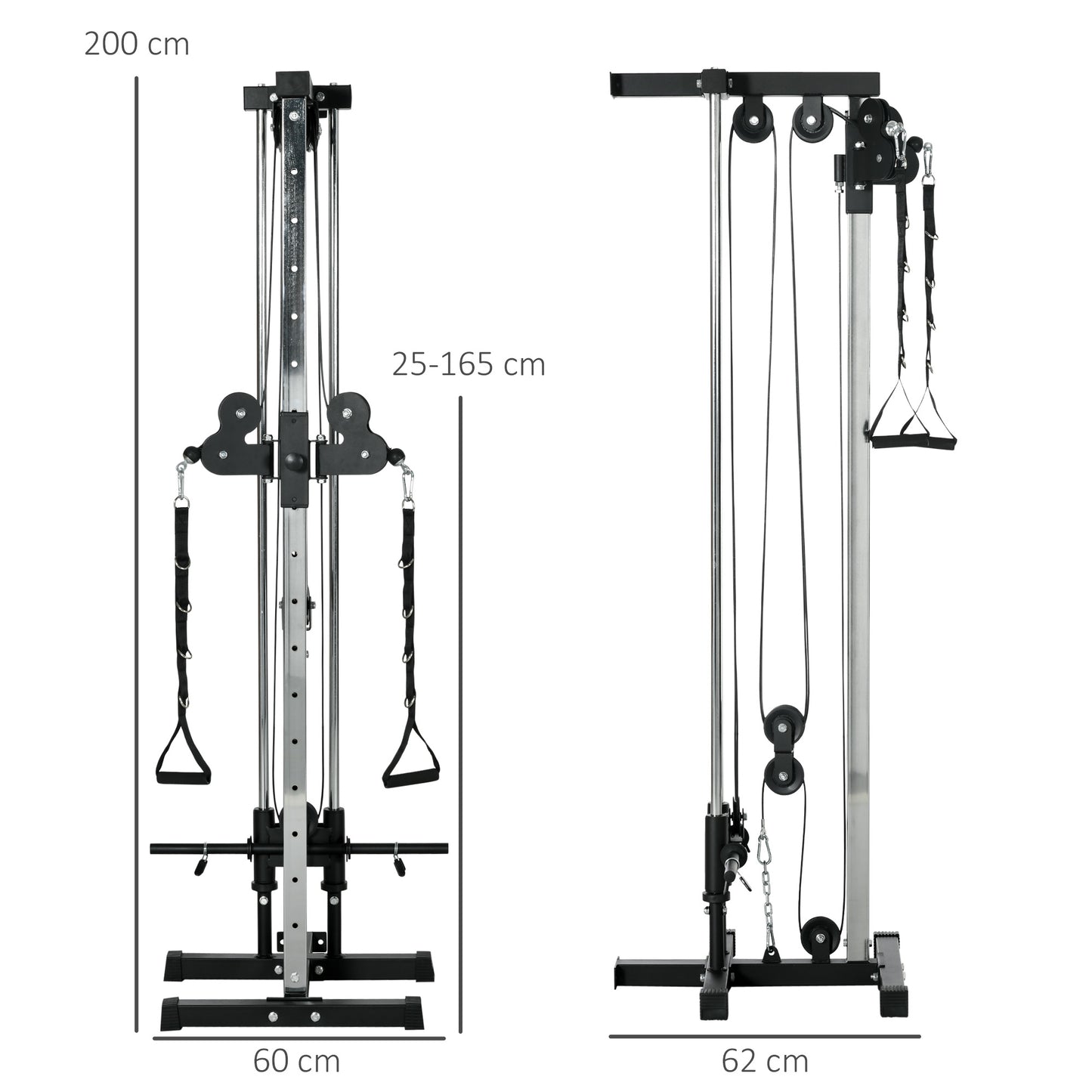 PrimeFit Wall Mount Cable Machine 15 Position Dual Pulley System
