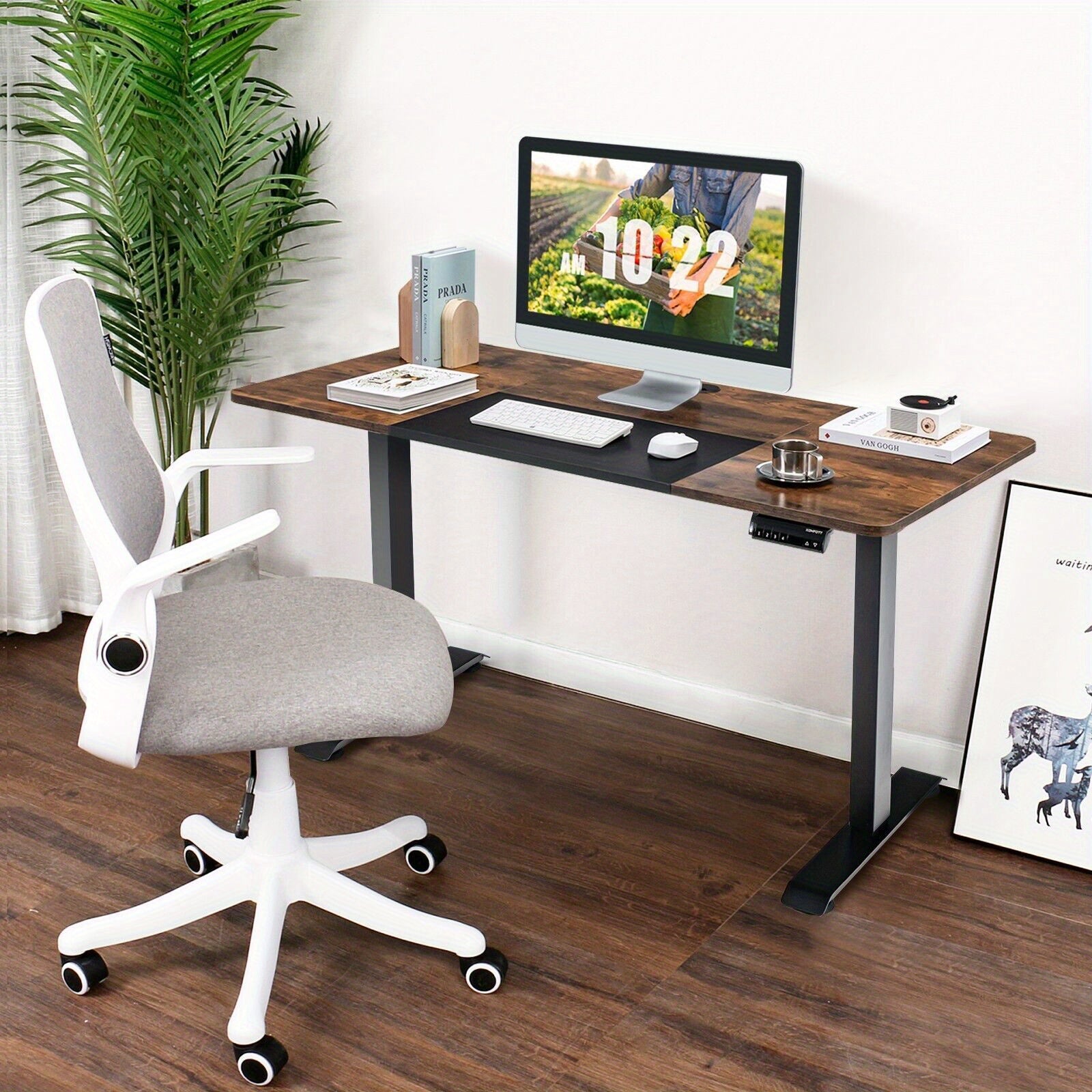 goflame-height-adjustable-standing-desk-140-x-70cm-stand-up-table-with-4-memory-heights-wooden-ergonomic-computer-desk