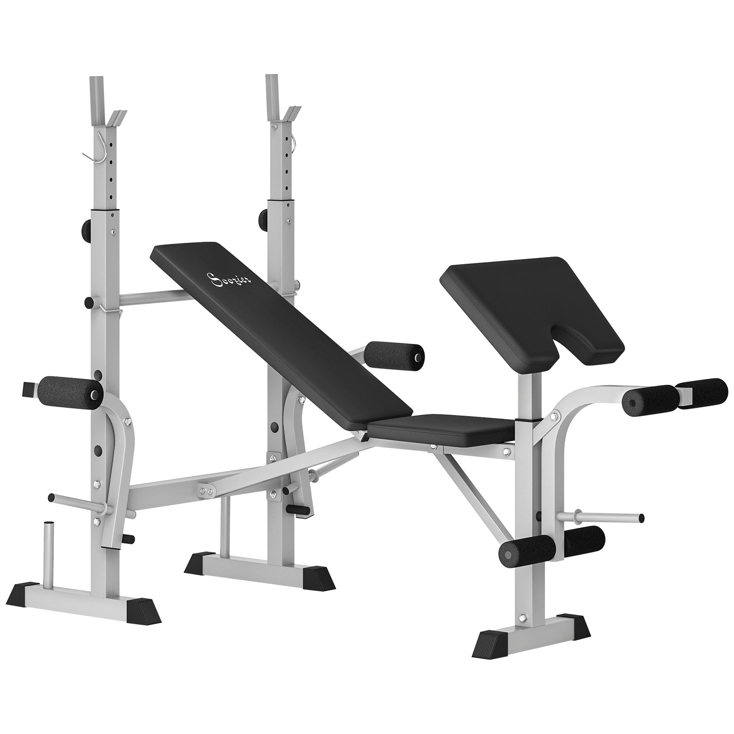 Marcy Adjustable Weight Bench With Squat Rack Preacher Curl Pad