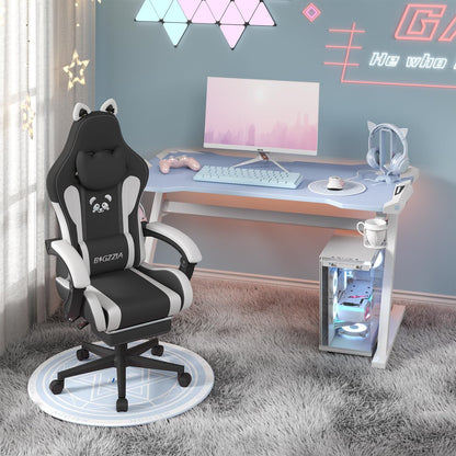 BIGZZIA Cute Gaming Chair with Cat Ears and Lumbar Support