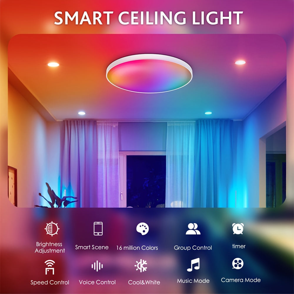 Smart RGB LED Ceiling Light (WiFi & Wireless)