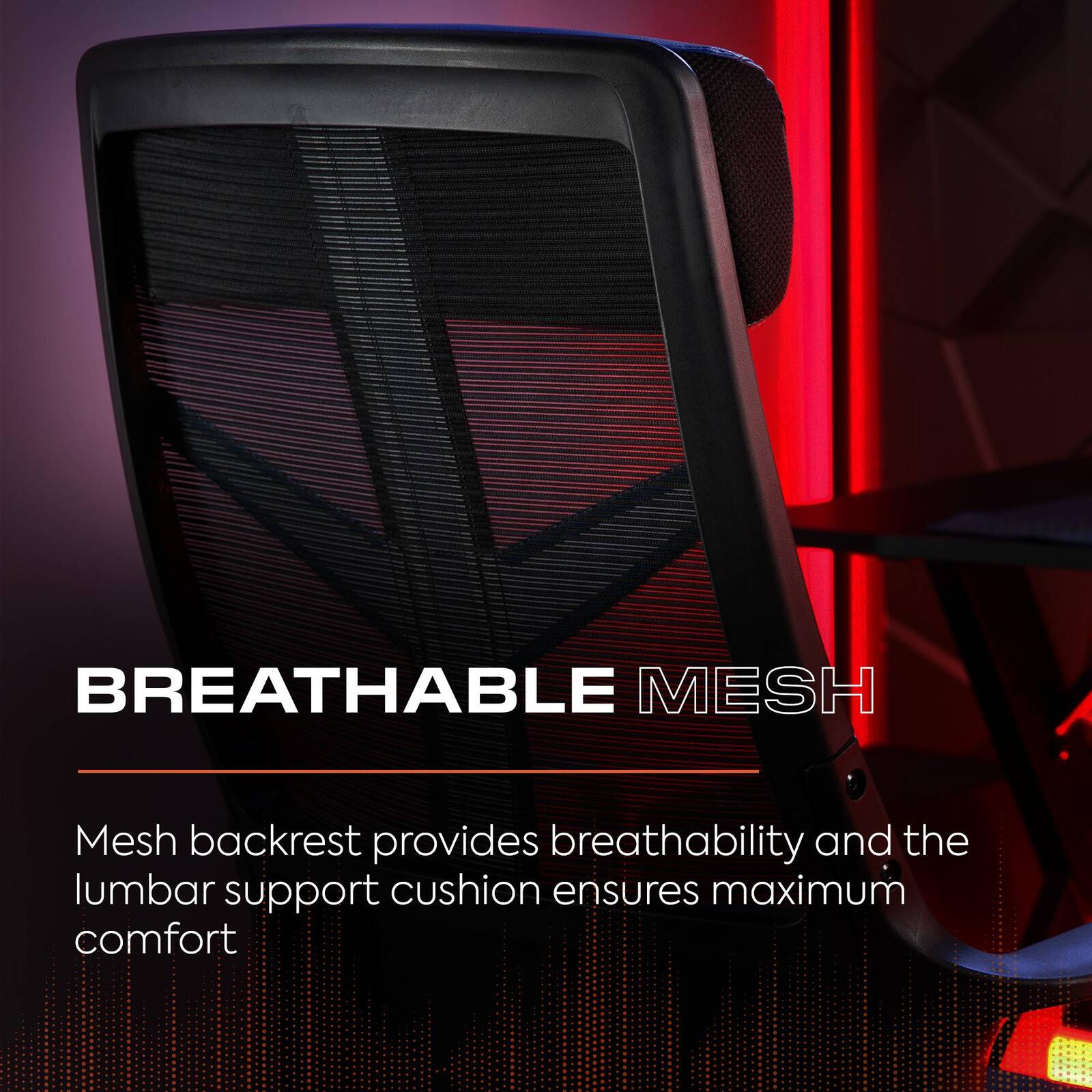 Helix Ergonomic Mesh PC Gaming Office Chair with Lumbar Support & Padded Seat