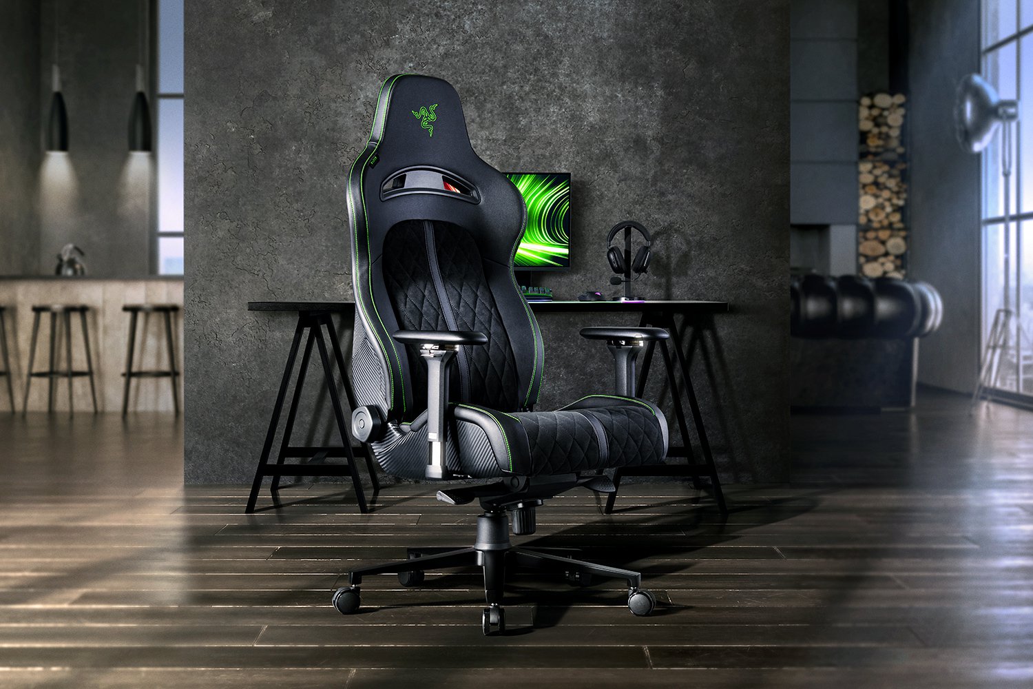 Razer Enki Pro Premium Gaming Chair with Alcantara Leather for All-Day Comfort