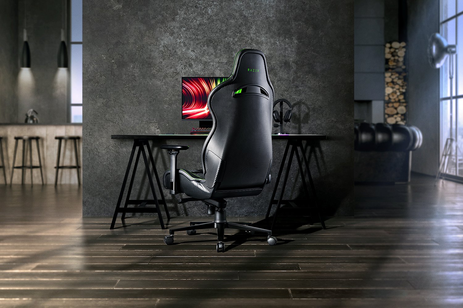Razer Enki Pro Premium Gaming Chair with Alcantara Leather for All-Day Comfort