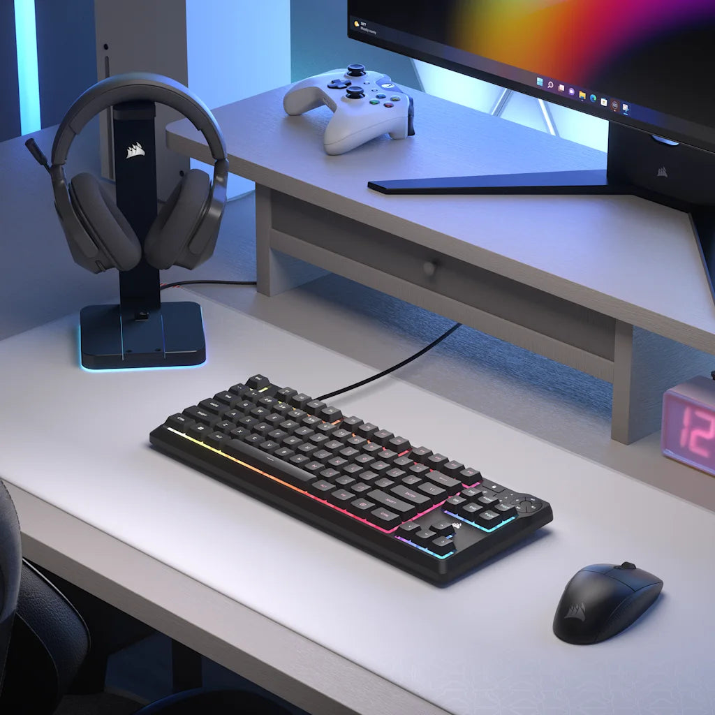 Corsair K55 CORE TKL RGB Gaming Keyboard - Spill-Resistant, Responsive Membrane Keys