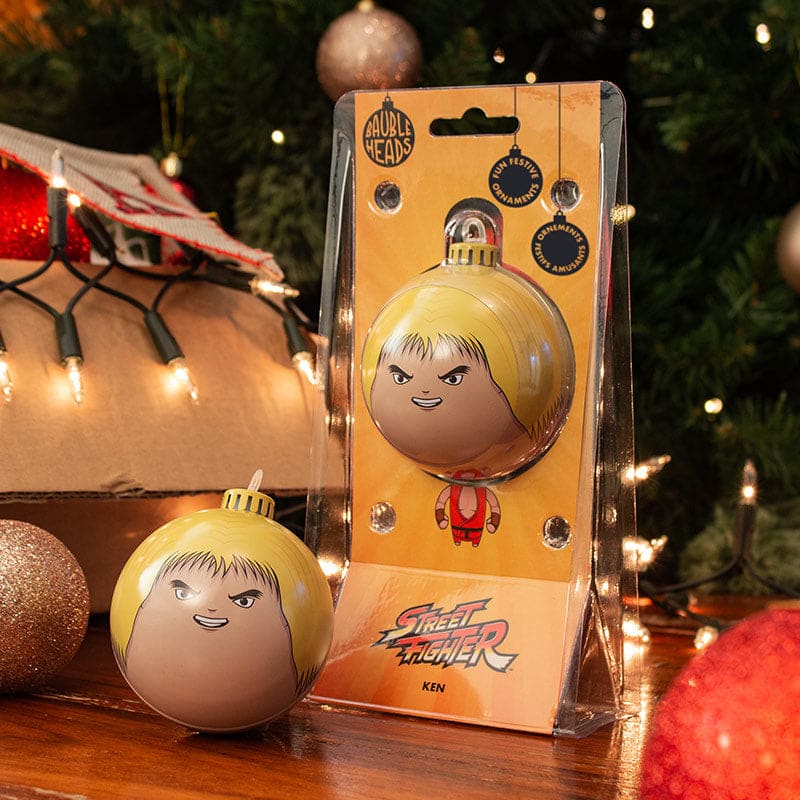 Official Street Fighter Ken Christmas Decoration Bauble Head Ornament Collectible