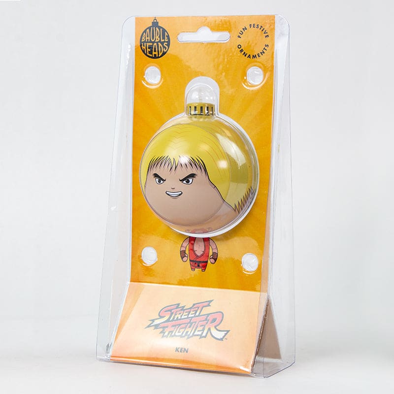 Official Street Fighter Ken Christmas Decoration Bauble Head Ornament Collectible