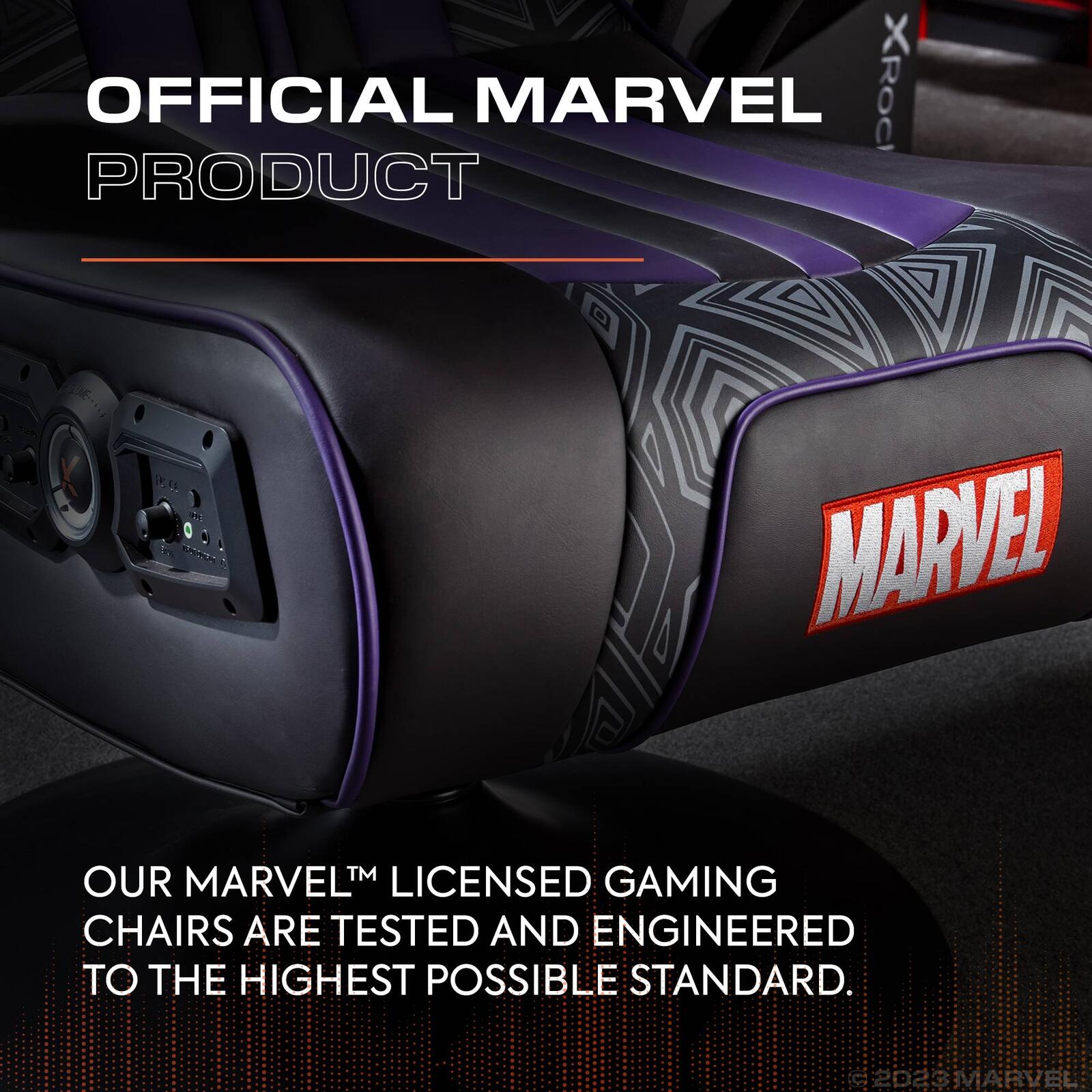 Officially Licensed Marvel Black Panther Elite Pedestal 2.1 Audio Gaming Chair