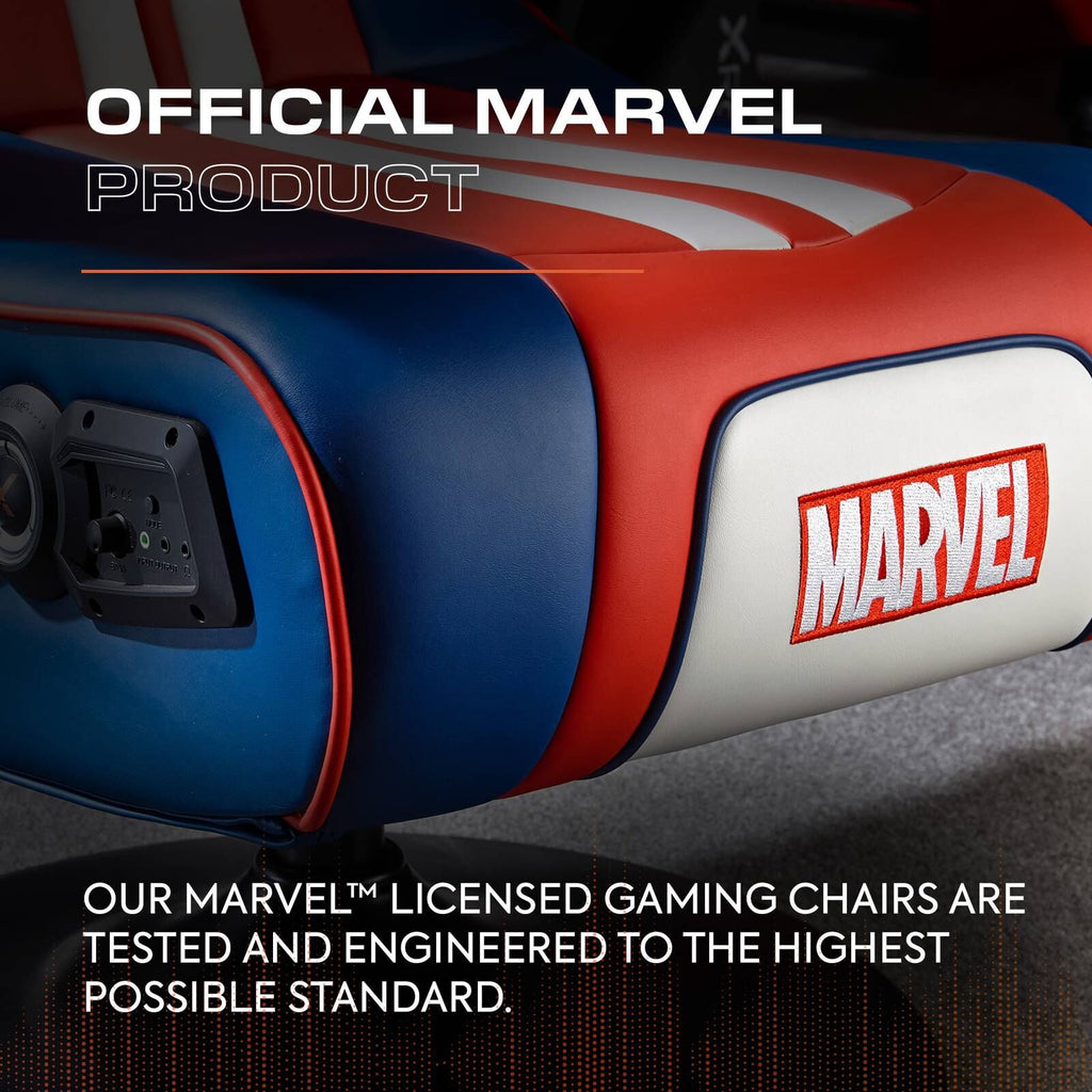 Officially Licensed Marvel Captain America Elite 2.1 Audio Console Pedestal Gaming Chair