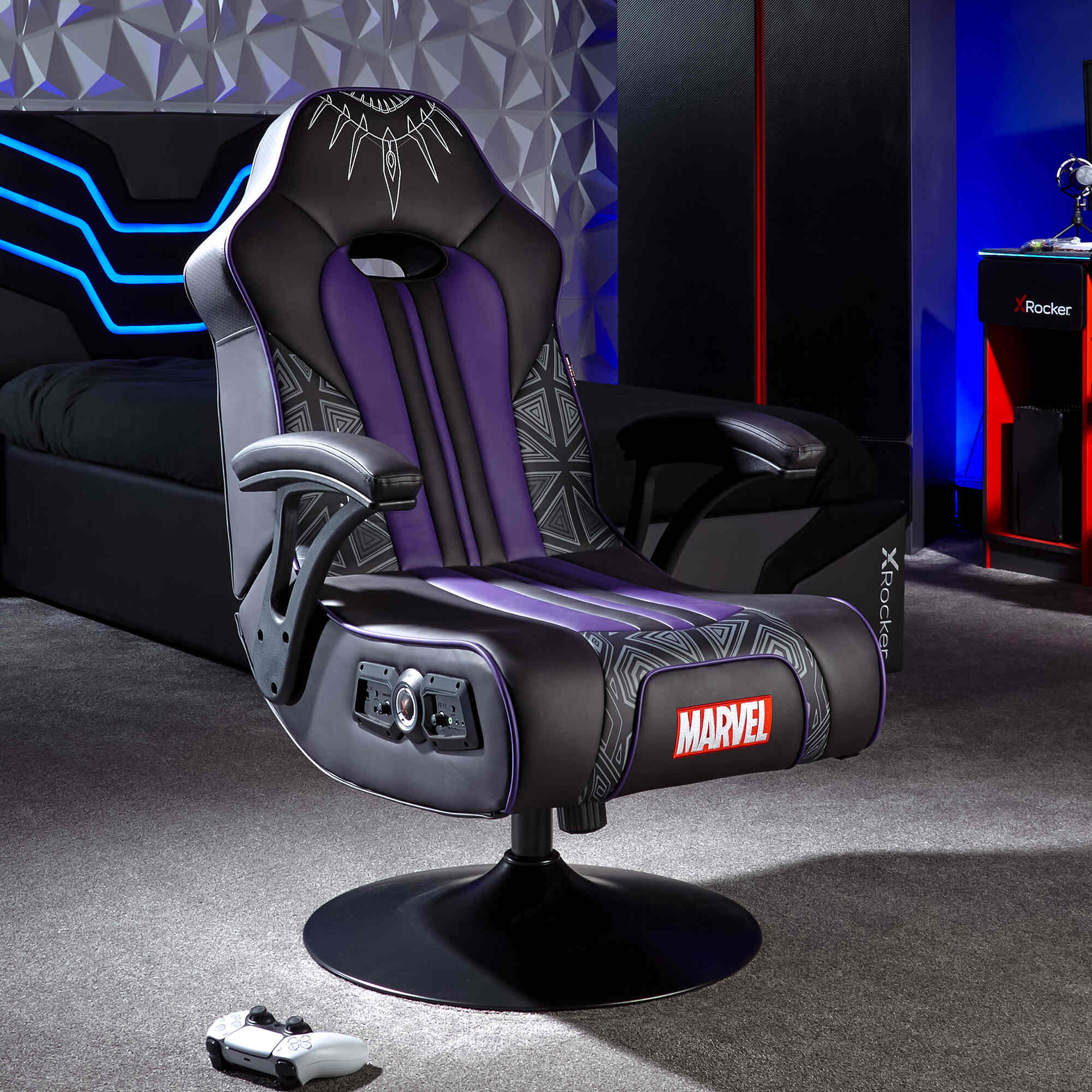 Officially Licensed Marvel Black Panther Elite Pedestal 2.1 Audio Gaming Chair