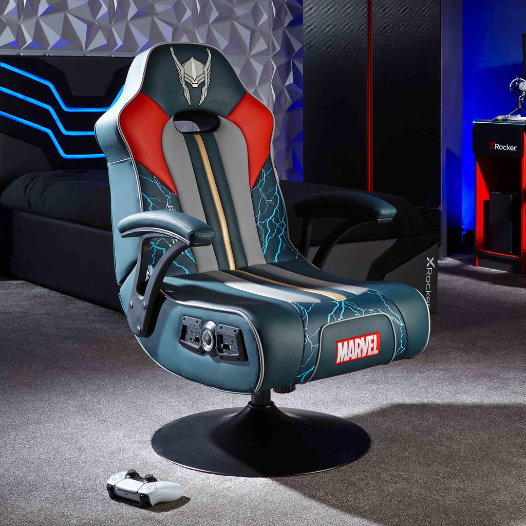 Officially Licensed Marvel Thor Elite Pedestal Gaming Chair with 2.1 Audio System