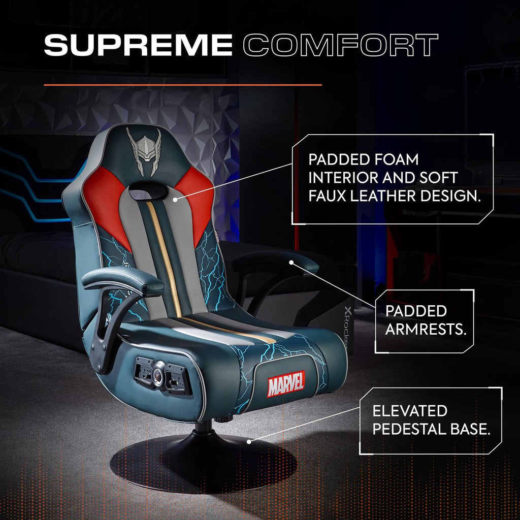 Officially Licensed Marvel Thor Elite Pedestal Gaming Chair with 2.1 Audio System