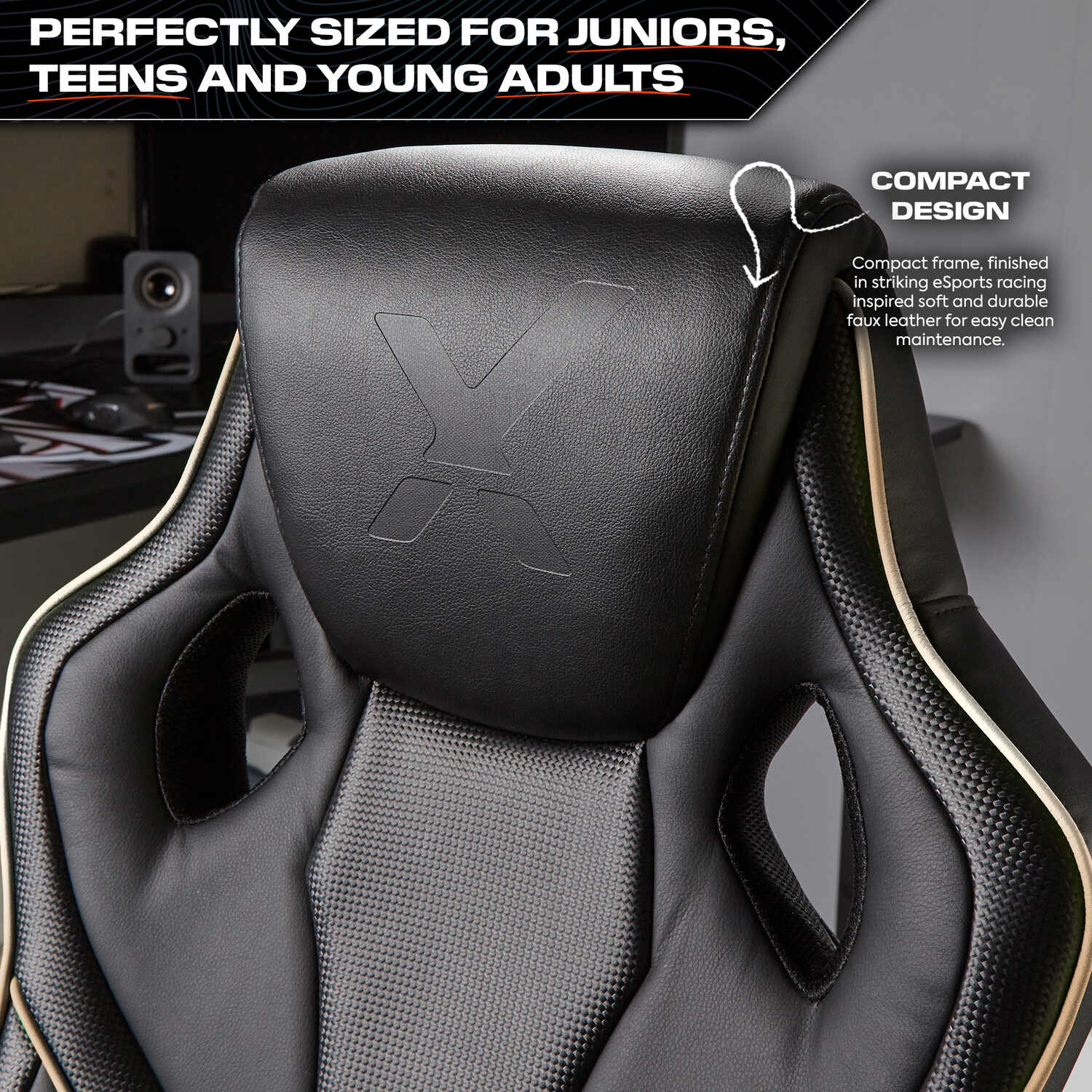 Maverick Ergonomic PC Office Gaming Chair: Premium Black Gold Adjustable Comfort