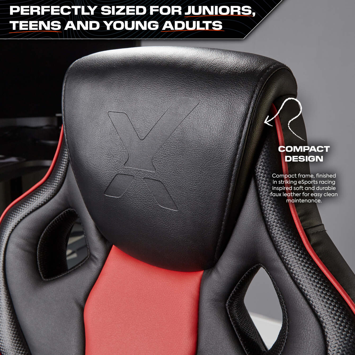 X Rocker Maverick Ergonomic Gaming Chair - Black/Red PC Office Seat