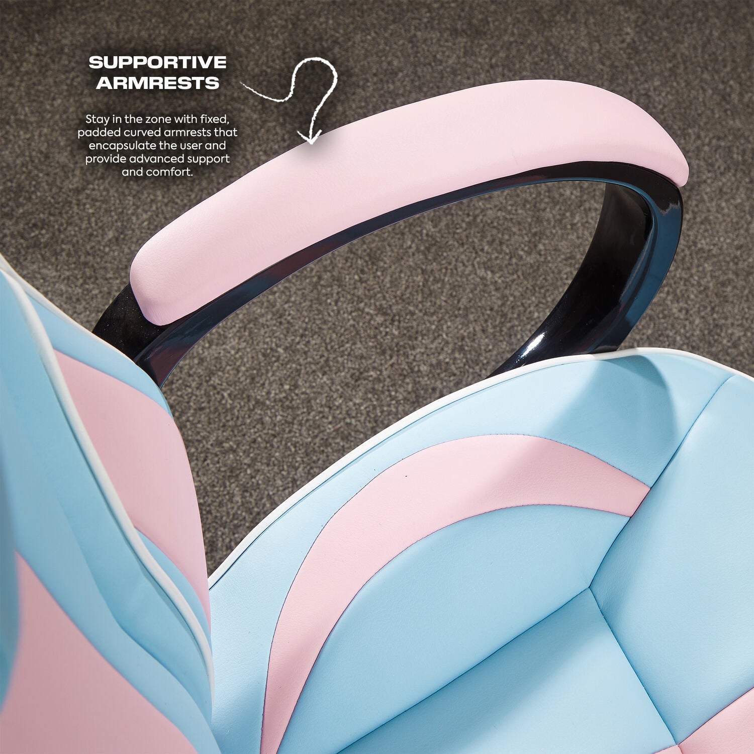 Maverick Ergonomic PC Office Gaming Chair - Bubblegum Pink Faux Leather