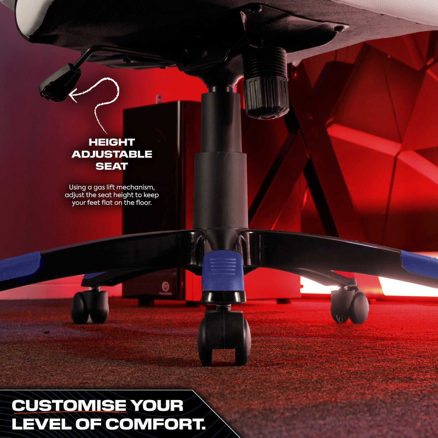 Maverick Ergonomic PC Office Gaming Chair: Premium White & Blue Comfort