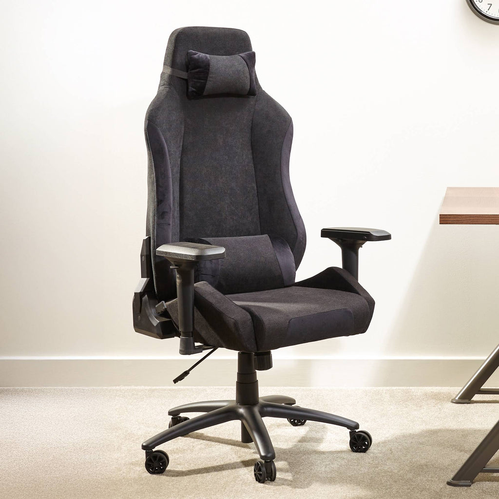 Messina Ergonomic Fabric Gaming Office Chair: Adjustable Comfort, Lumbar Support, Black