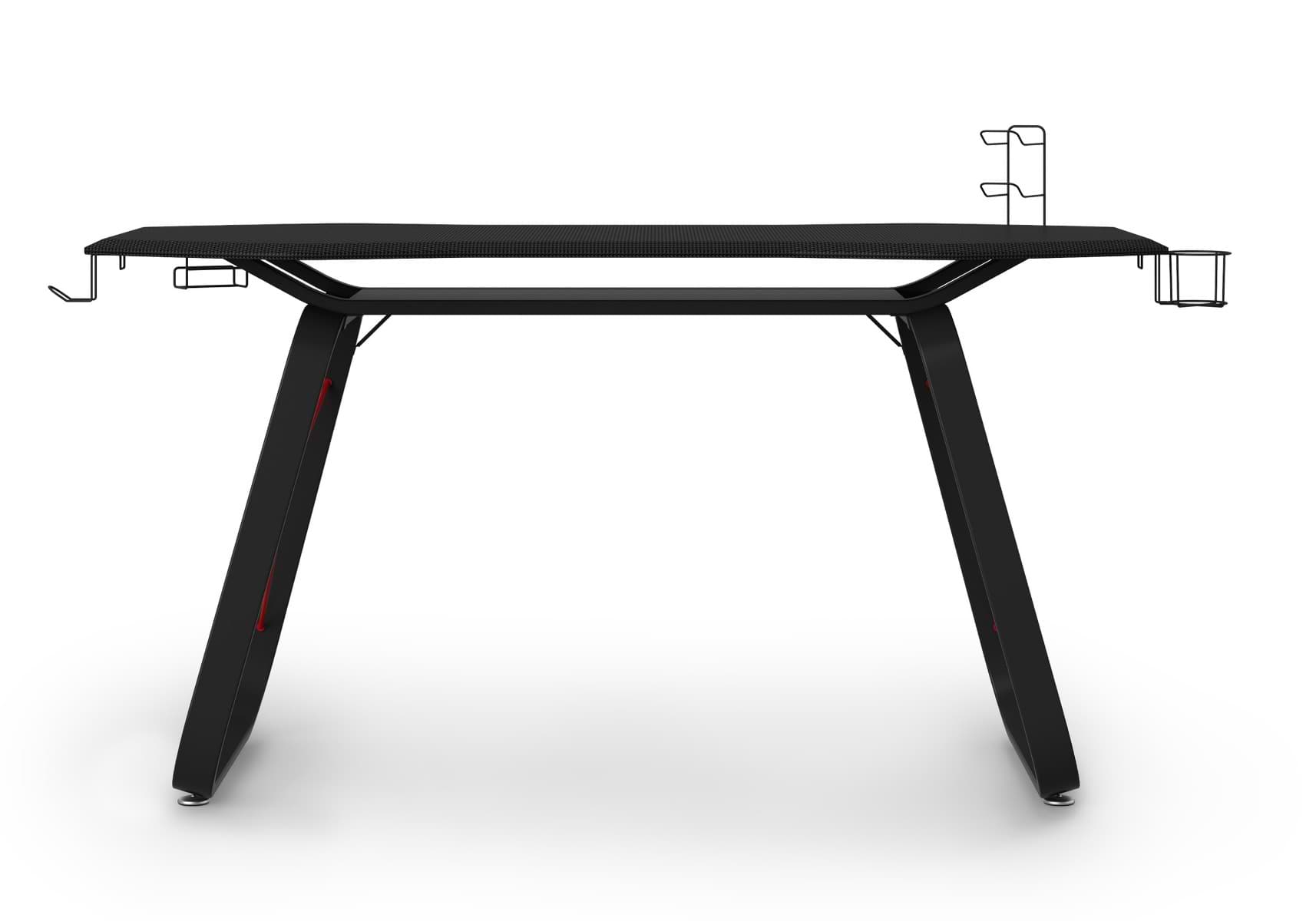 Alphason Oblivian Ergonomic Gaming Desk - Carbon Fibre Top, Robust Steel Frame