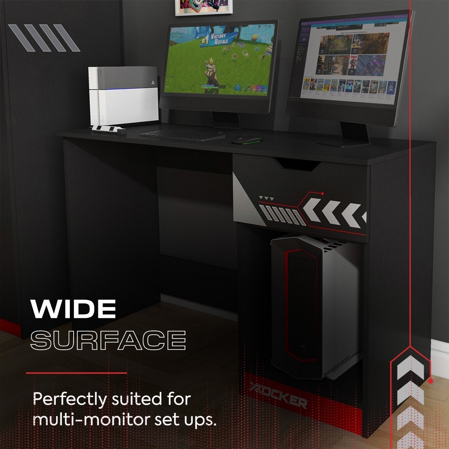 X Rocker Octane 43-inch Gaming Desk with Storage Drawer for PC Setup