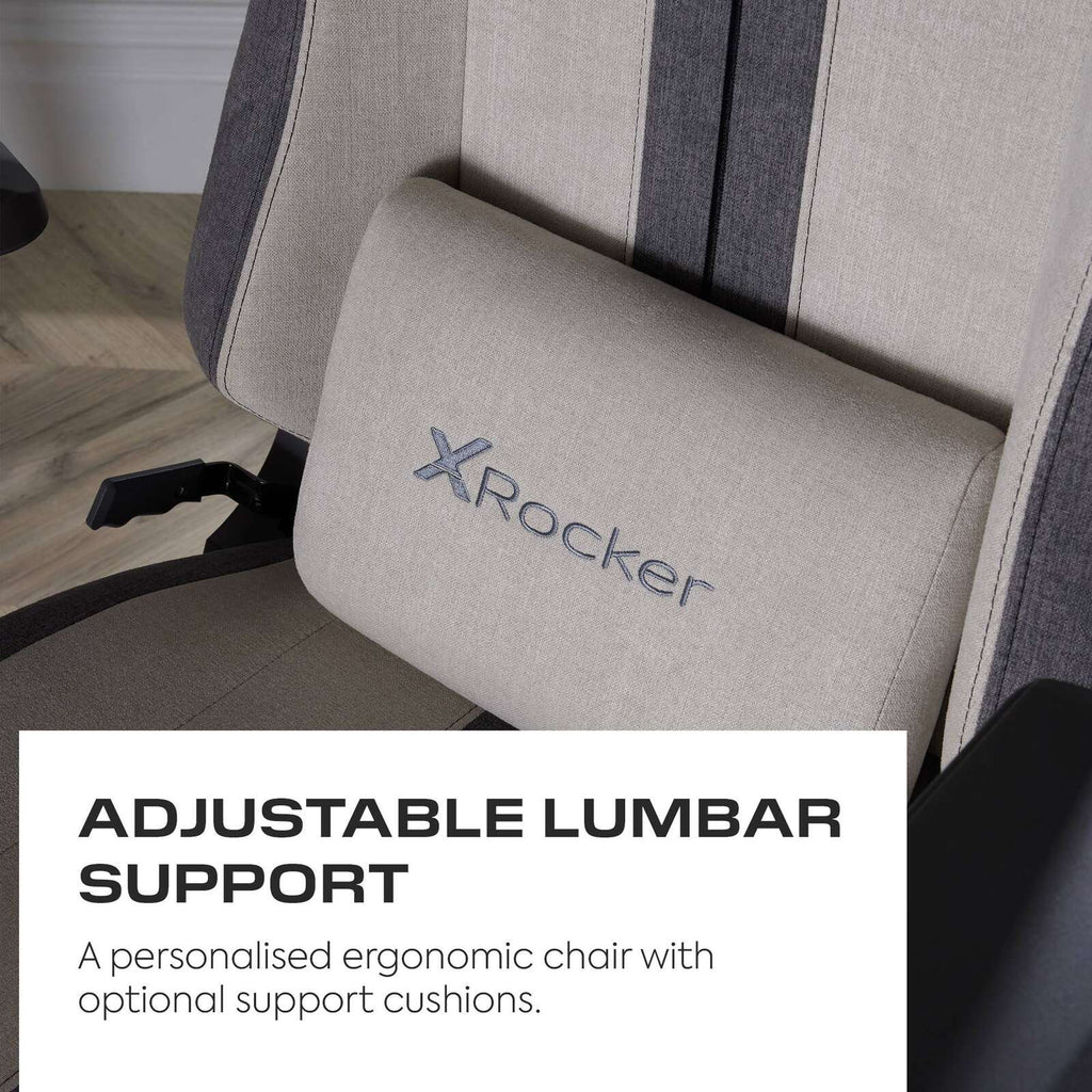 Onyx Ergonomic PC Gaming Office Chair - Fabric Slate Grey Adjustable Support