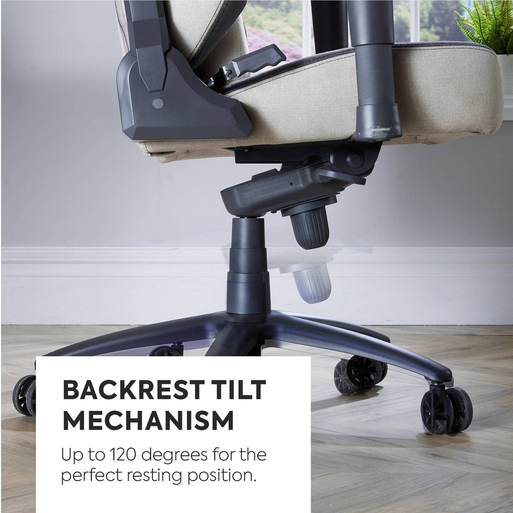 Onyx Ergonomic PC Gaming Office Chair - Fabric Slate Grey Adjustable Support