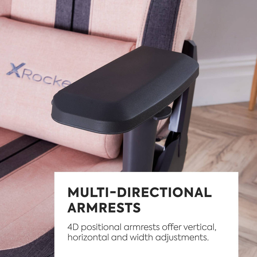 X Rocker Onyx Ergonomic Fabric Gaming Office Chair with 4D Armrests