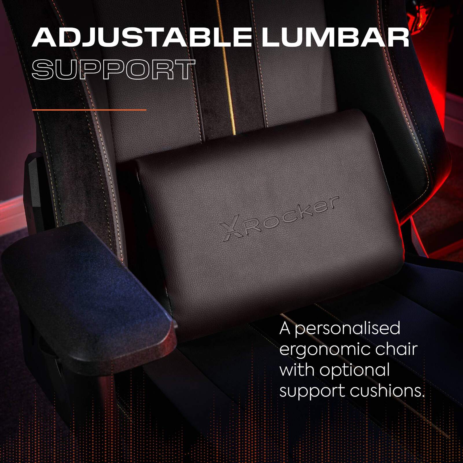 Onyx Ergonomic PC Gaming Office Chair - Plush Fabric Black/Gold