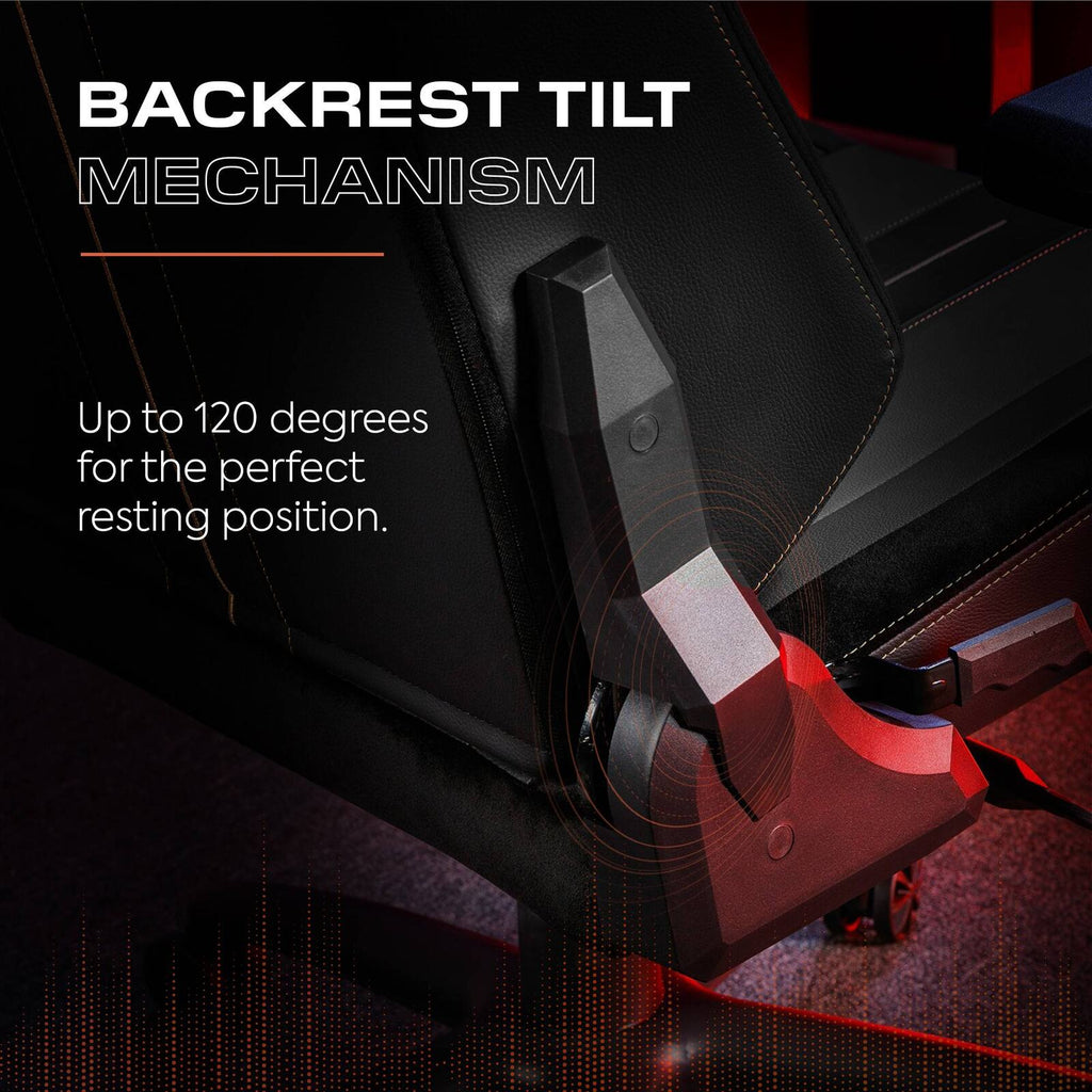 Onyx Ergonomic PC Gaming Office Chair - Plush Fabric Black/Gold