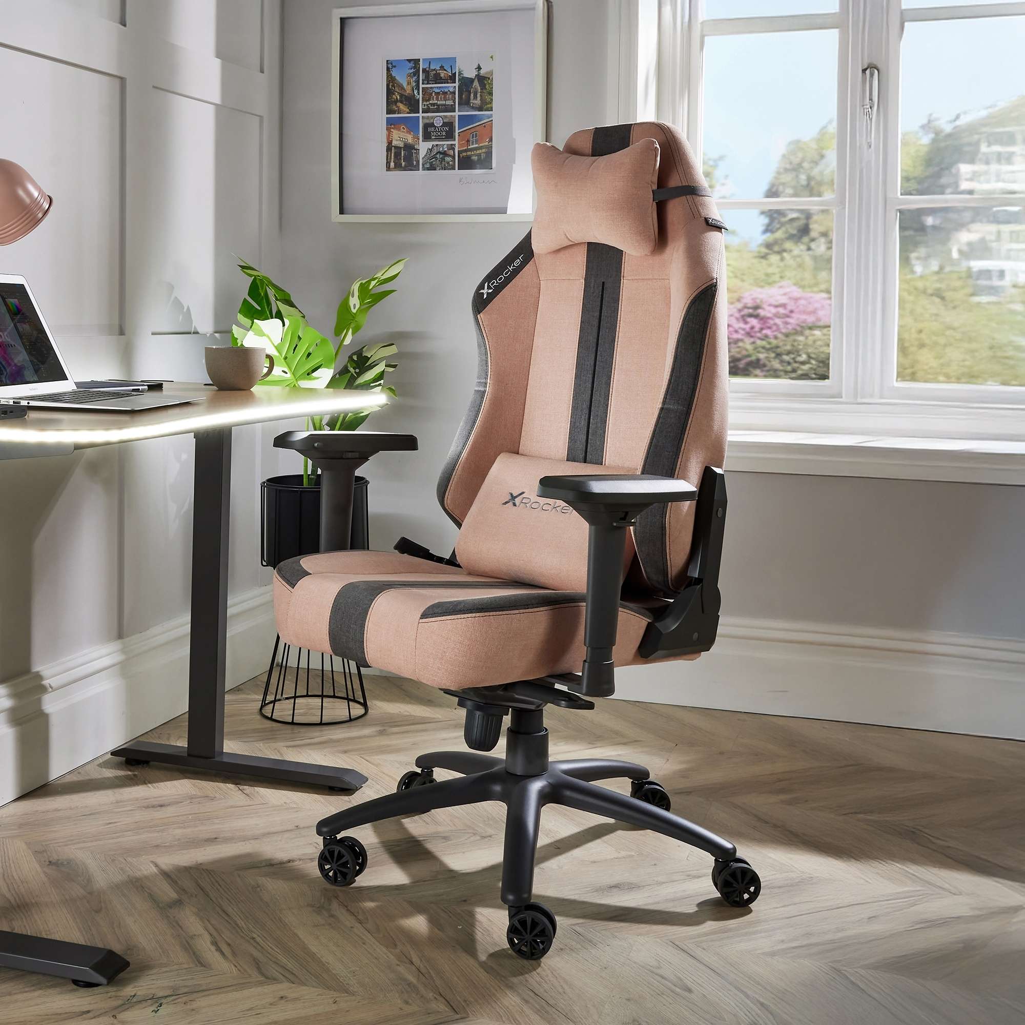 X Rocker Onyx Ergonomic Fabric Gaming Office Chair with 4D Armrests