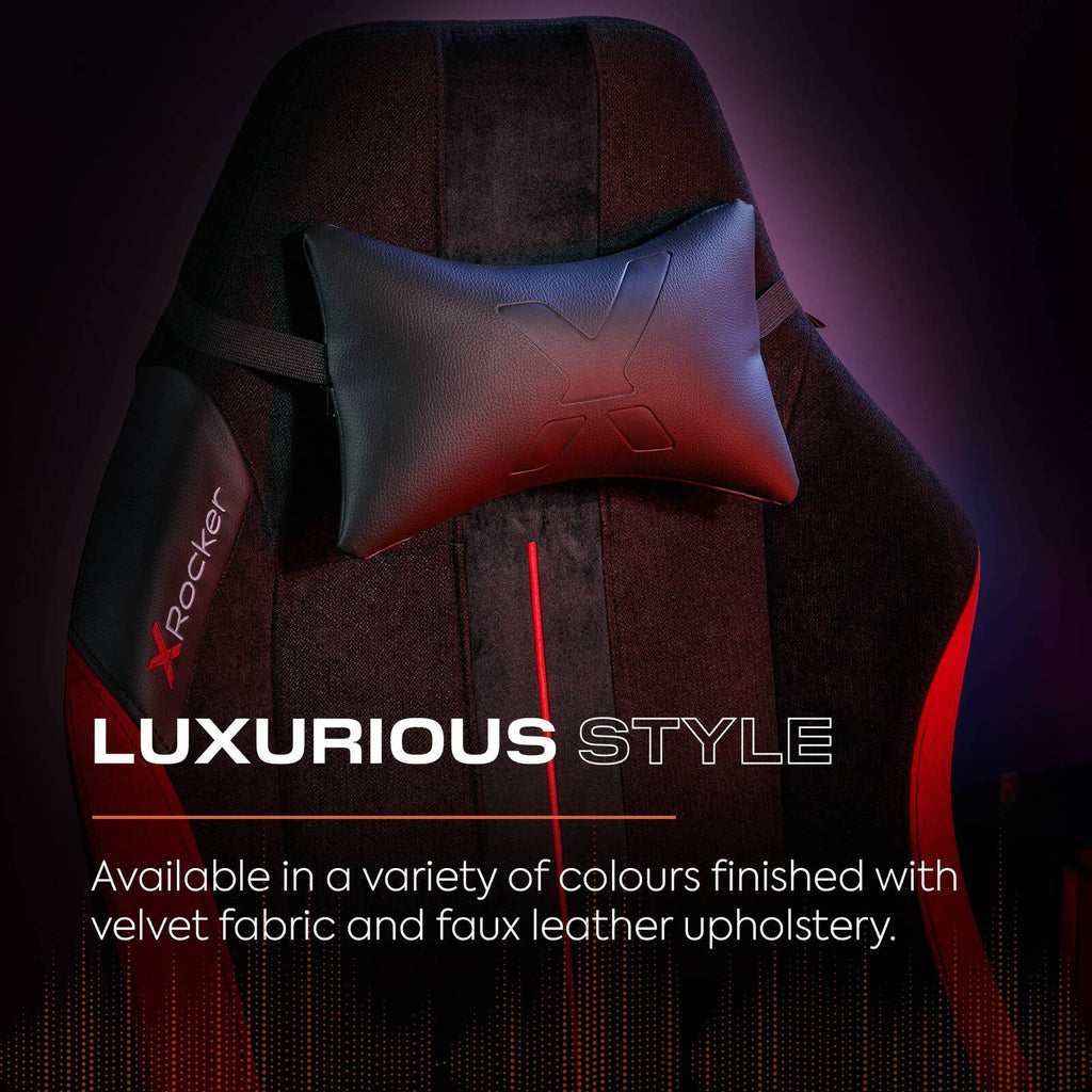 Onyx Ergonomic Gaming Office Chair: Premium Fabric, PU Leather, Red Accents