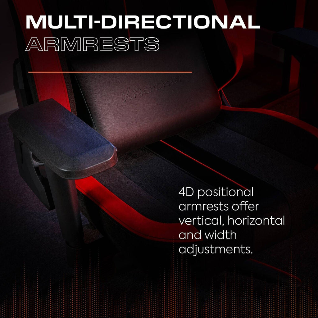 Onyx Ergonomic Gaming Office Chair: Premium Fabric, PU Leather, Red Accents