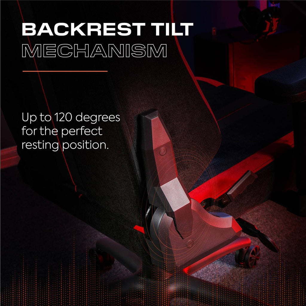 Onyx Ergonomic Gaming Office Chair: Premium Fabric, PU Leather, Red Accents