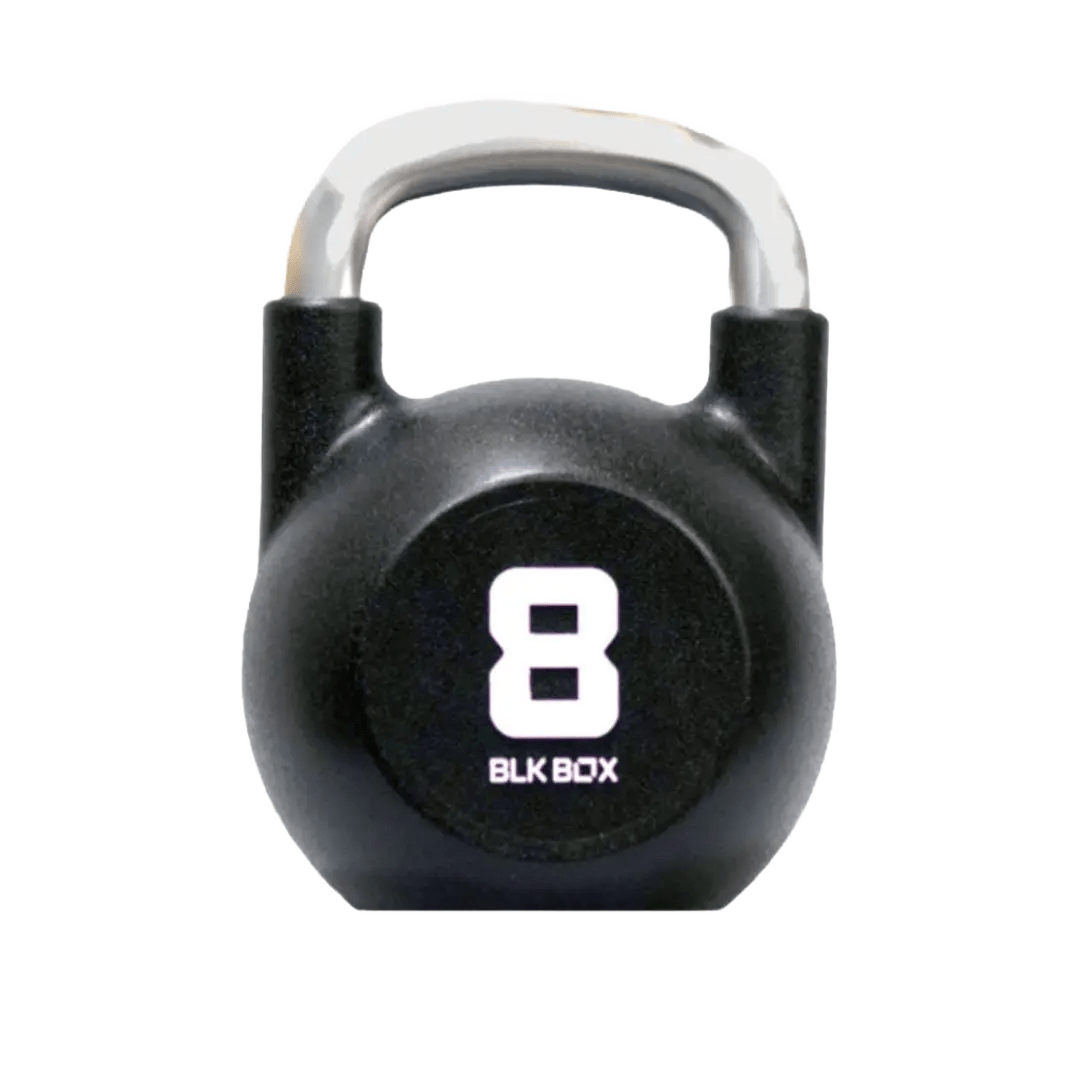 BLK BOX Urethane Kettlebells: Durable, Standard-Sized, Chrome Handle for Strength Training