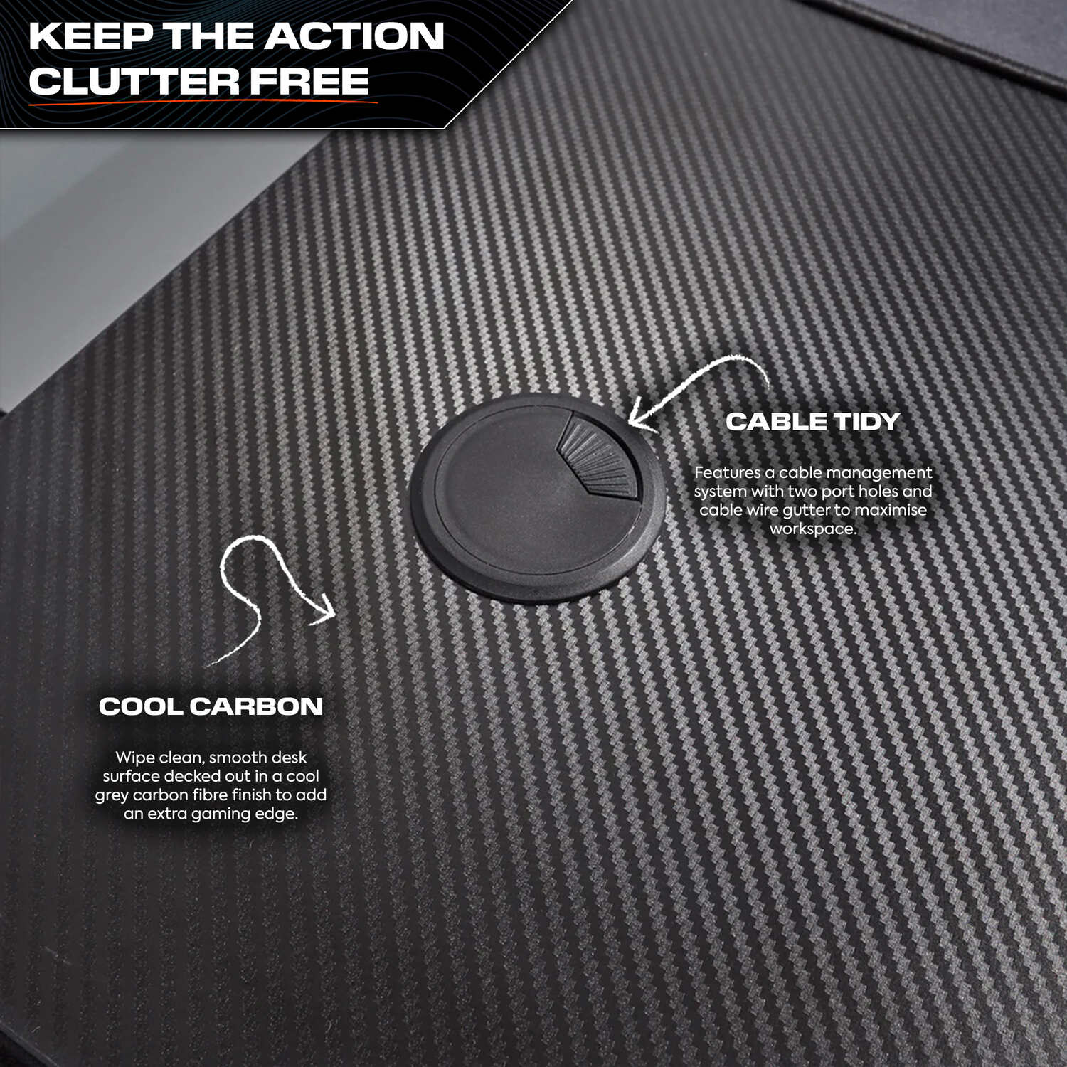 X Rocker Panther XL Reversible Corner Gaming Desk Carbon Fibre Effect with Mousepad