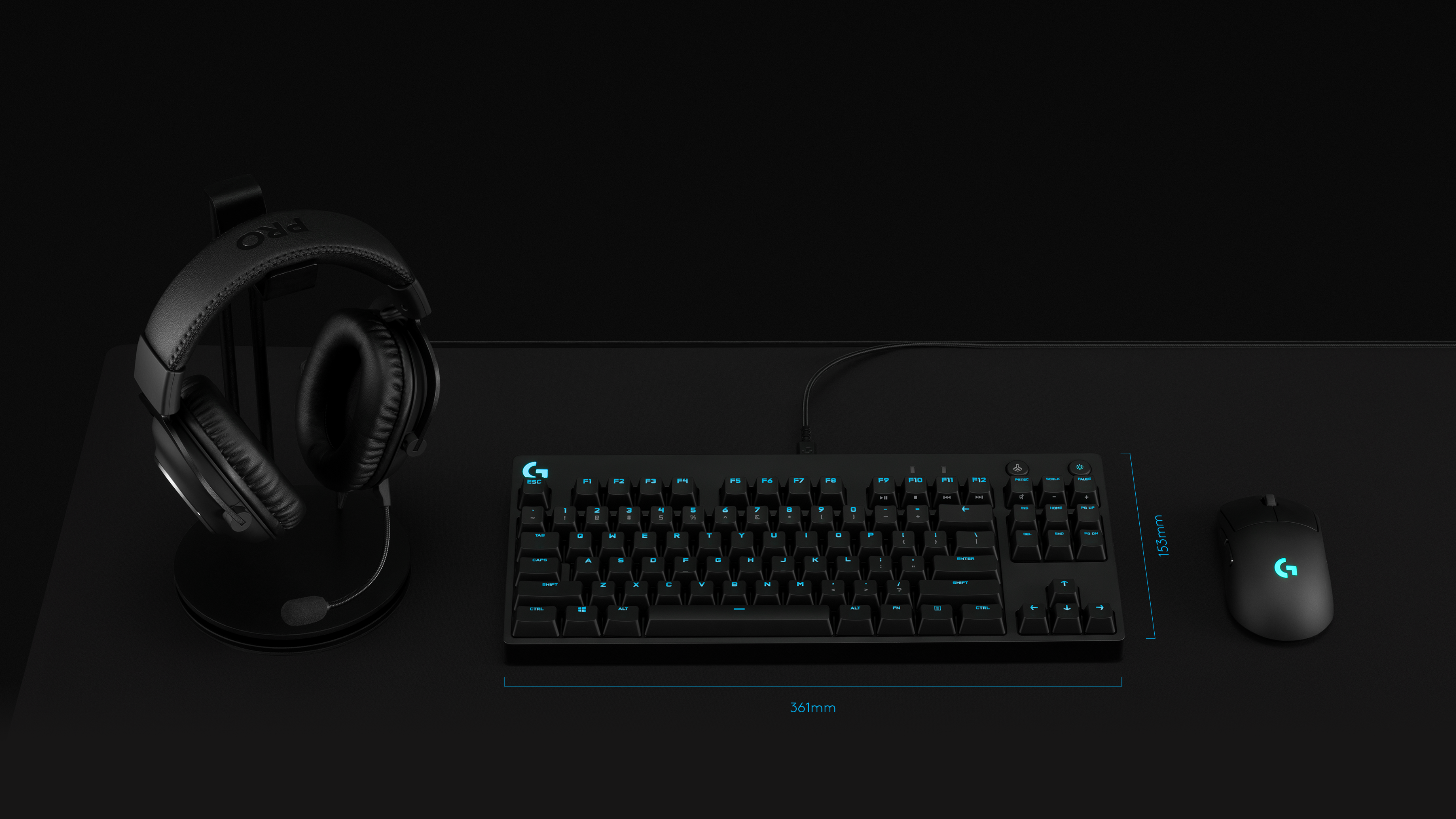 Logitech G PRO Tenkeyless Gaming Keyboard: GX Blue Clicky Switches, Portable, RGB Backlit