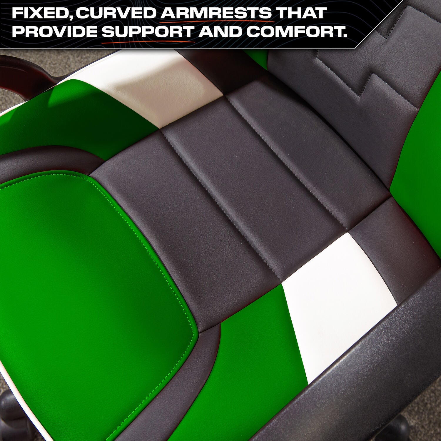 Saturn Ergonomic Mid-Back PC Gaming Office Chair, Green Faux Leather