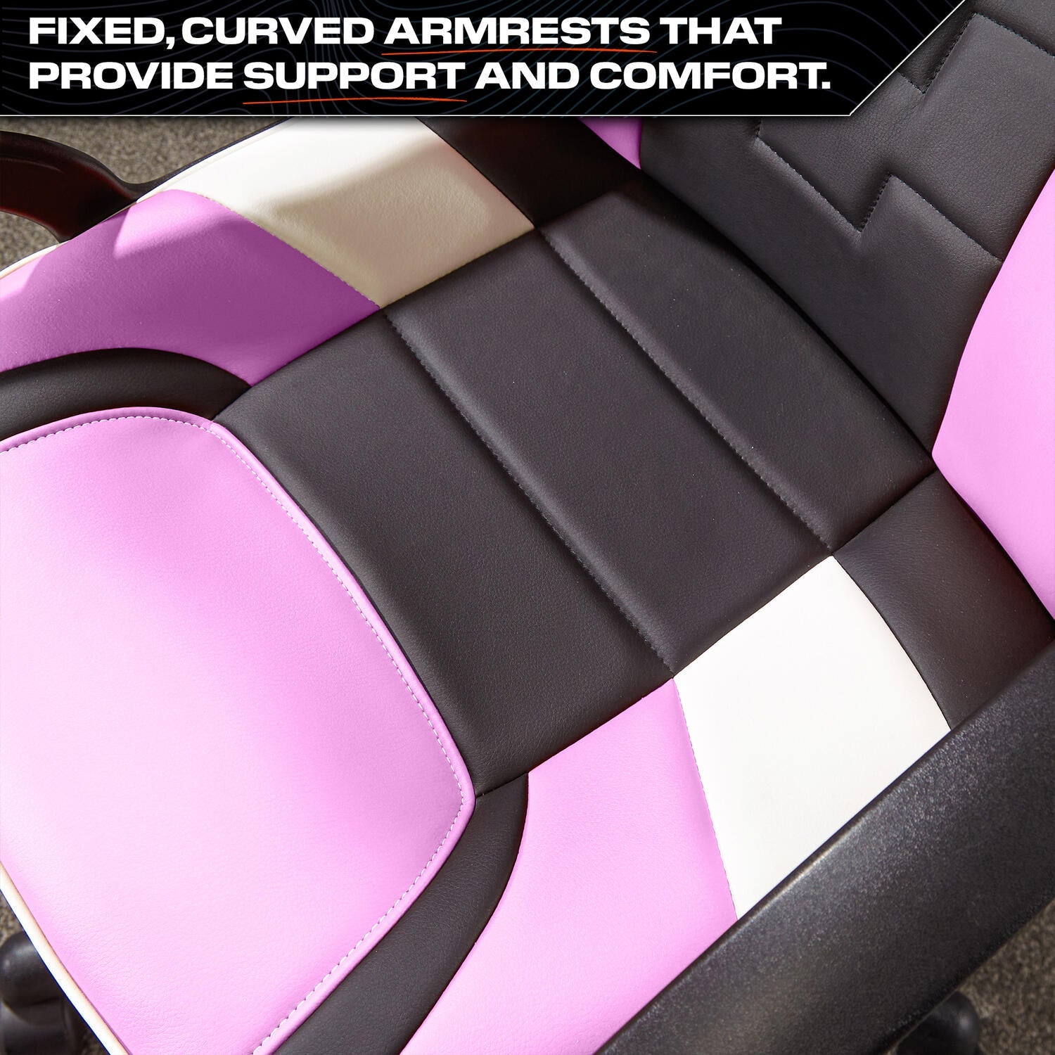 X Rocker Saturn Ergonomic Pink Gaming Office Chair - Adjustable Mid-Back