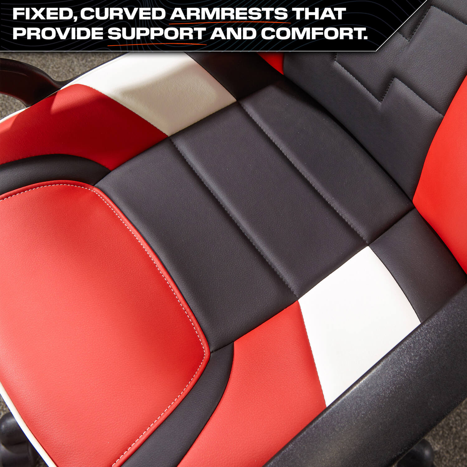 X Rocker Saturn Ergonomic Mid-Back Gaming Office Chair Red Faux Leather