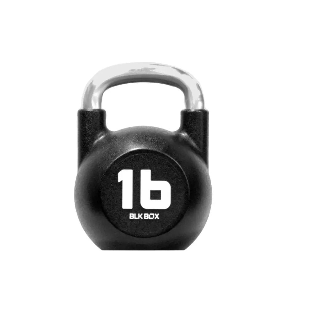 BLK BOX Urethane Kettlebells: Durable, Standard-Sized, Chrome Handle for Strength Training
